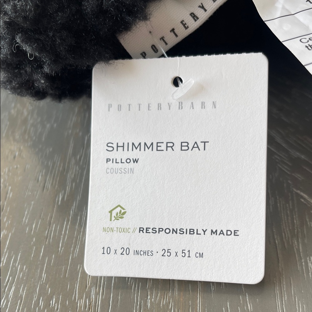 Black Plush Bat Halloween Pillow - Picture 5 of 5